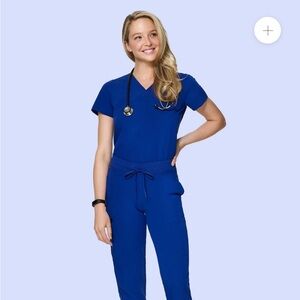 Mandala Galaxy Blue Jogger Scrub Set